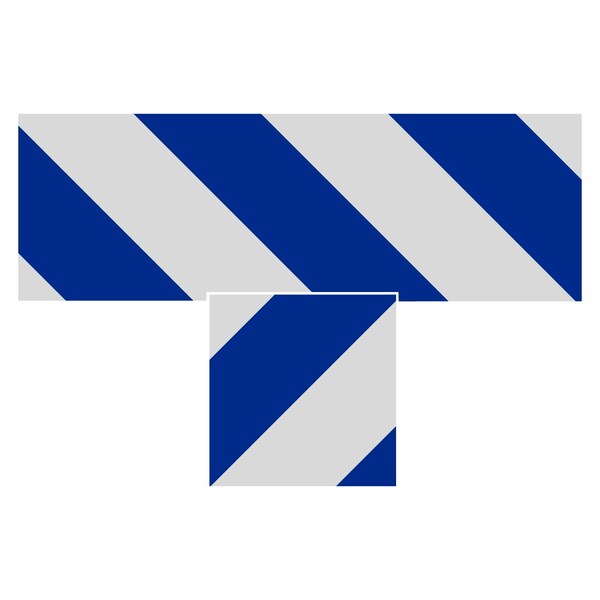 Superior Mark Floor Markings, Ts, 4in, Blue/White Hazard Stripe IN-40-574 - main